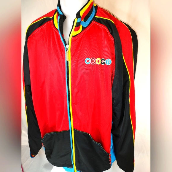 COOGI Mens Jacket 3XL Red Black Blue Rainbow MERMAID Zip SCARCE